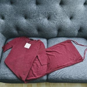 NWT Zara drawstring knit dress burgundy